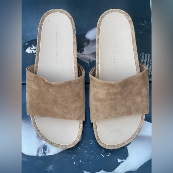 Veronica Beard Dresdyn Caramel Platform Slide Cork Sandal Size 8M - Picture 12 of 13